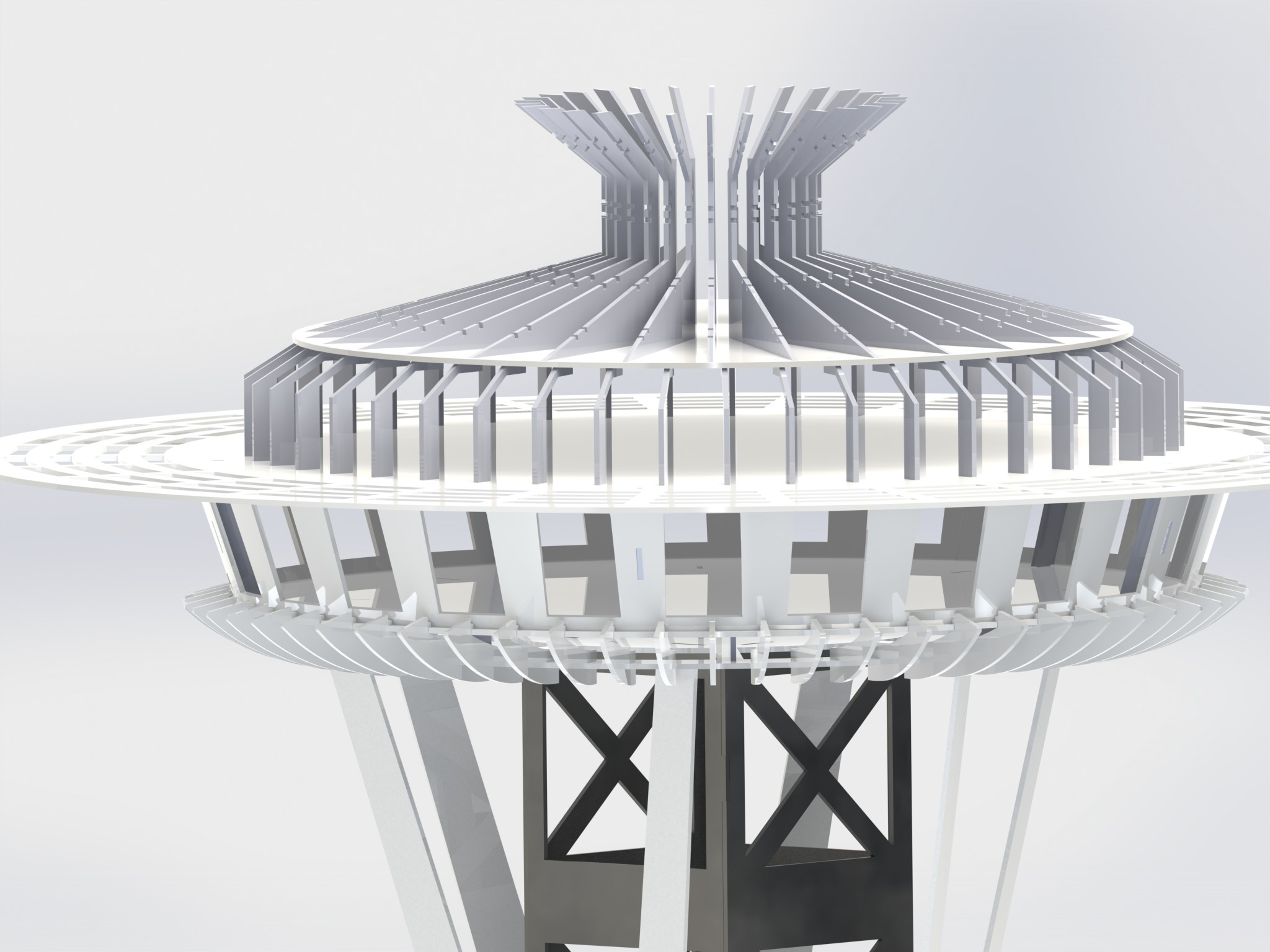西雅图太空针塔，钣金拼图，3D拼图，metalcraft设计